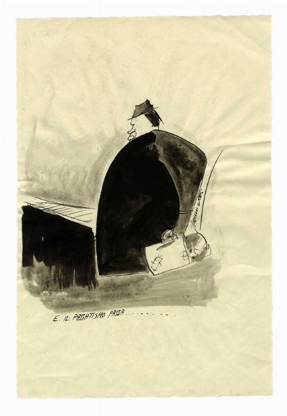 NERINO NANNETTI (NERI) : Lotto composto di 4 disegni.  - Asta Arte Antica, Moderna e Contemporanea [parte II] - Associazione Nazionale - Case d'Asta italiane