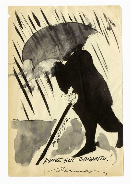 NERINO NANNETTI (NERI) : Lotto composto di 4 disegni.  - Asta Arte Antica, Moderna e Contemporanea [parte II] - Associazione Nazionale - Case d'Asta italiane