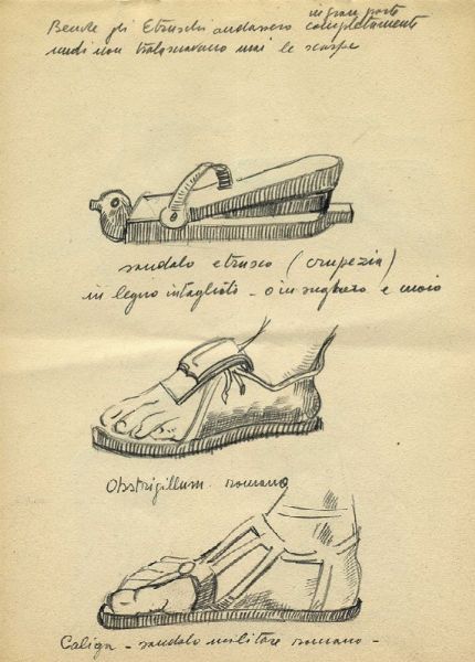 REMO BIANCO : Album di disegni con studi di calzature.  - Asta Arte Antica, Moderna e Contemporanea [parte II] - Associazione Nazionale - Case d'Asta italiane