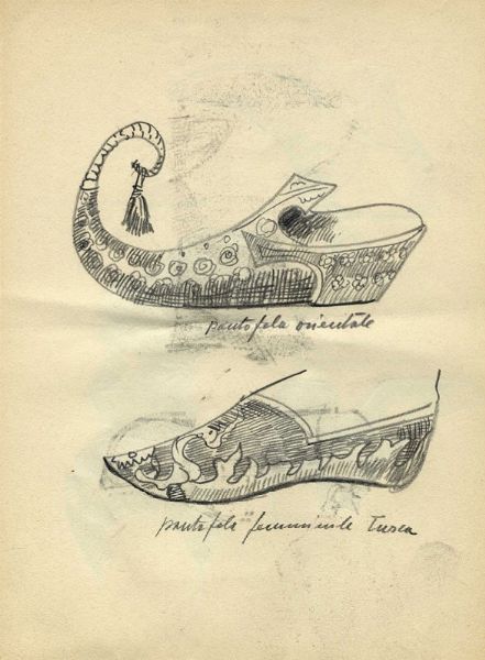 REMO BIANCO : Album di disegni con studi di calzature.  - Asta Arte Antica, Moderna e Contemporanea [parte II] - Associazione Nazionale - Case d'Asta italiane