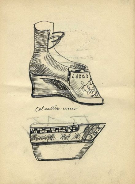 REMO BIANCO : Album di disegni con studi di calzature.  - Asta Arte Antica, Moderna e Contemporanea [parte II] - Associazione Nazionale - Case d'Asta italiane