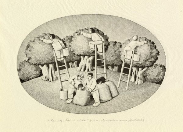 ALBERICO MORENA : Raccoglitori di olive.  - Asta Arte Antica, Moderna e Contemporanea [parte II] - Associazione Nazionale - Case d'Asta italiane