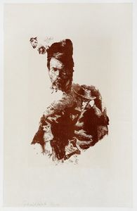 OTTO GREINER - Studienblatt mit Bildnis von Hans Heuss und Albert Kresse (Foglio di studio con ritratto di Hans Heuss e Albert Kresse).