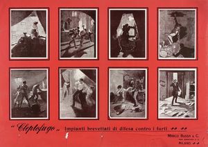 Cleptofugo Milano - Lotto composto di 8 bozzetti pubblicitari.  - Asta Arte Antica, Moderna e Contemporanea [parte II] - Associazione Nazionale - Case d'Asta italiane