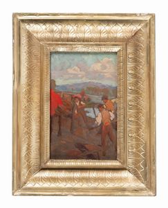 Augusto Bastianini - Bozzetto per Renaioli sull'Arno.