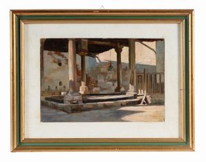 Adolfo Belimbau - Loggia con vasca al Cairo.
