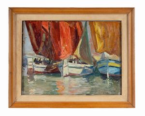 Francesco Fanelli - Veduta portuale di Livorno.