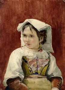 Federico Faruffini - Mezzobusto di fanciulla.