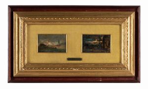 Antonio Fontanesi - Lotto composto di 4 micropitture.