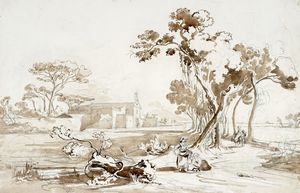 Johann Jakob Frey : Lotto composto di 3 disegni.  - Asta Arte Antica, Moderna e Contemporanea [parte II] - Associazione Nazionale - Case d'Asta italiane