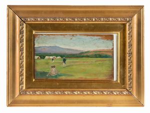 Luigi Gioli - Paesaggio con accompagnamento militare.