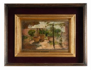 Silvestro Lega - Cortile/Natura morta.