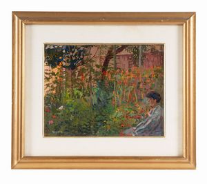 Llewelyn Lloyd - Signora in giardino (Papaveri rossi).