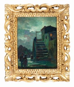 Renato Natali - Veduta con casa colonica.