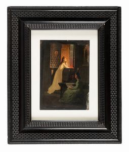 PIETRO SALTINI - Coppia di figure femminili alla finestra.