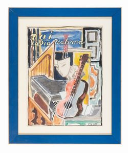 Gianni Vagnetti - Bozzetto pubblicitario per la RAI Radio Italiana.