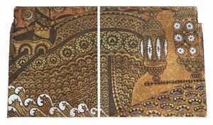 Vittorio Zecchin : Pannello per decorazione parietale a motivi veneziani.  - Asta Arte Antica, Moderna e Contemporanea [parte II] - Associazione Nazionale - Case d'Asta italiane