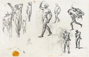 ADOLFO DE CAROLIS - Bozzetti di studio per I Cavalli del Sole.