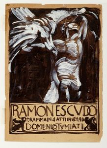 ADOLFO DE CAROLIS - Bozzetto per il manifesto di Ramon Escudo.