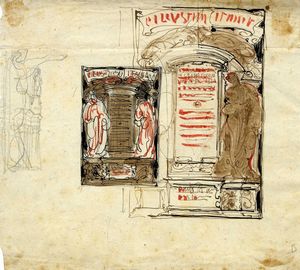 ADOLFO DE CAROLIS - Bozzetto per la copertina de L'Illustrazione Italiana.