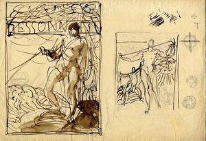 ADOLFO DE CAROLIS - Lotto composto di 2 disegni.