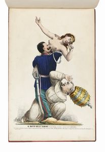 Album con raccolta delle caricature del giornale satirico Il lampione.  - Asta Arte Antica, Moderna e Contemporanea [parte II] - Associazione Nazionale - Case d'Asta italiane