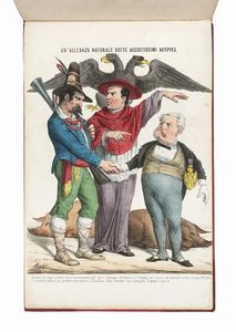Album con raccolta delle caricature del giornale satirico Il lampione.  - Asta Arte Antica, Moderna e Contemporanea [parte II] - Associazione Nazionale - Case d'Asta italiane
