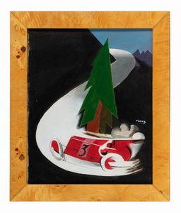 LUCIO VENNA LANDSMANN - Automobile rossa in corsa.