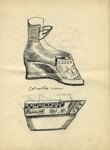 REMO BIANCO : Album di disegni con studi di calzature.  - Asta Arte Antica, Moderna e Contemporanea [parte II] - Associazione Nazionale - Case d'Asta italiane