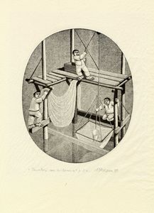 ALBERICO MORENA - Pescatori con bilancia.