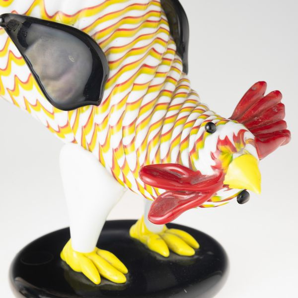 FULVIO BIANCONI : Venini, Murano 1993 Gallo e Gallina  - Asta Vetri di Murano del '900 - Associazione Nazionale - Case d'Asta italiane