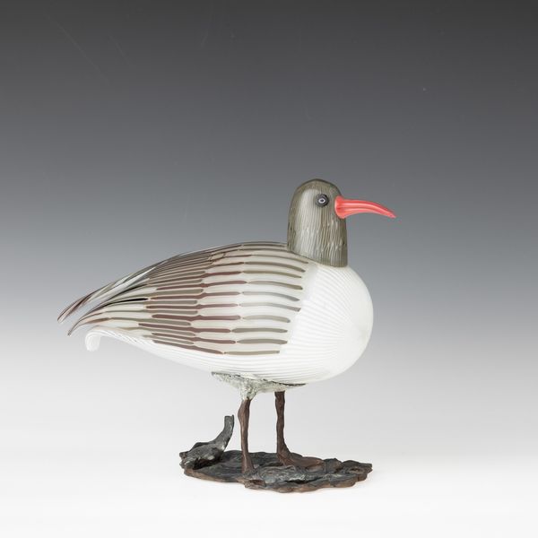 TONI ZUCCHERI : Venini, Murano 1989 Gabbiano  - Asta Vetri di Murano del '900 - Associazione Nazionale - Case d'Asta italiane