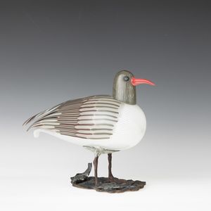 TONI ZUCCHERI : Venini, Murano 1989 Gabbiano  - Asta Vetri di Murano del '900 - Associazione Nazionale - Case d'Asta italiane