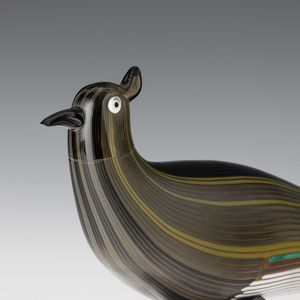 TONI ZUCCHERI : Venini, Murano 1991 Pavoncella  - Asta Vetri di Murano del '900 - Associazione Nazionale - Case d'Asta italiane