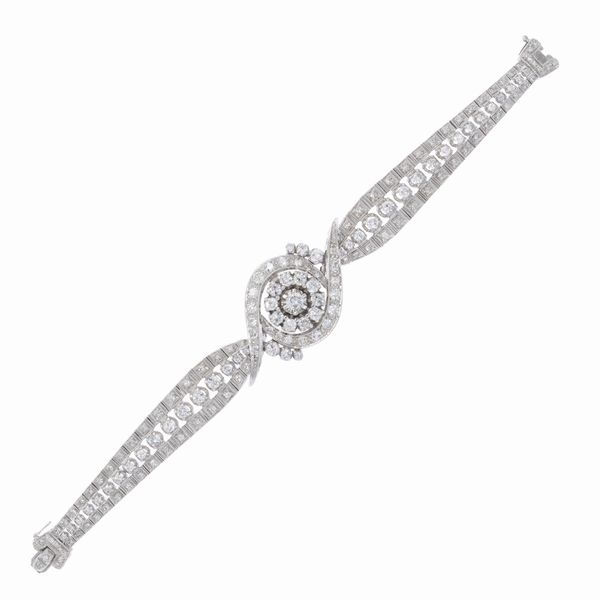 Bracciale in oro bianco 18kt e diamanti  - Asta Gioielli e Orologi - Associazione Nazionale - Case d'Asta italiane