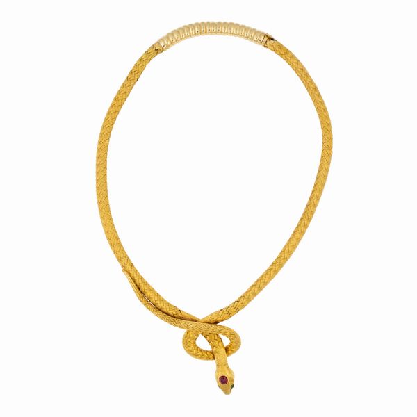 Collana a serpente in oro giallo 18kt  - Asta Gioielli e Orologi - Associazione Nazionale - Case d'Asta italiane