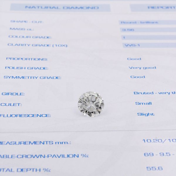 Diamante naturale sciolto taglio brillante ct 3,56  - Asta Gioielli e Orologi - Associazione Nazionale - Case d'Asta italiane