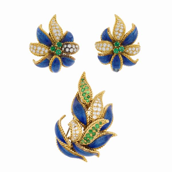 Demi parure composta da spilla e orecchini  - Asta Gioielli e Orologi - Associazione Nazionale - Case d'Asta italiane