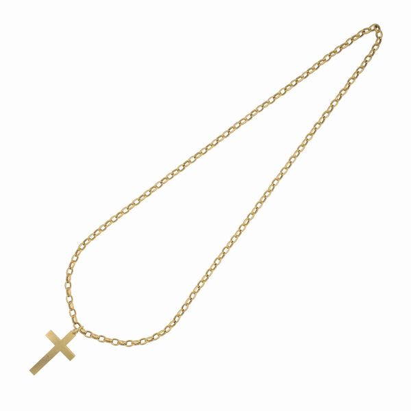 Lunga collana con pendente Croce  - Asta Gioielli e Orologi - Associazione Nazionale - Case d'Asta italiane