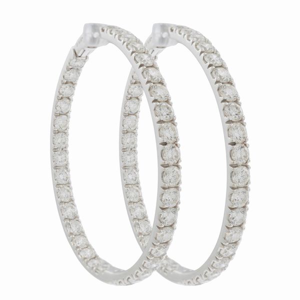 Crivelli orecchini cerchi in oro bianco 18kt  - Asta Gioielli e Orologi - Associazione Nazionale - Case d'Asta italiane