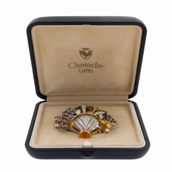 Chantecler spilla cestino di fiori  - Asta Gioielli e Orologi - Associazione Nazionale - Case d'Asta italiane