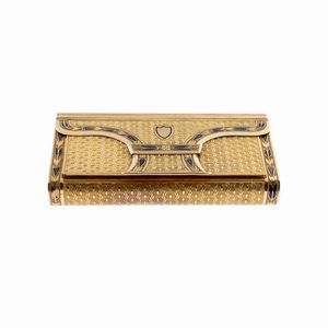 Piccola trousse in oro giallo 18kt e smalto blu  - Asta Gioielli e Orologi - Associazione Nazionale - Case d'Asta italiane