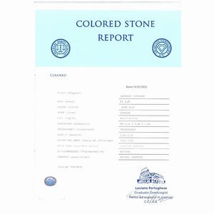 Anello in oro giallo 18kt con zaffiro naturale e diamanti  - Asta Gioielli e Orologi - Associazione Nazionale - Case d'Asta italiane