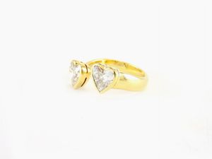 Anello in oro giallo con diamanti  - Asta Gioielli - II - Associazione Nazionale - Case d'Asta italiane