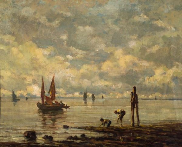 CIARDI GUGLIELMO Venezia 1842 - 1917 : Laguna veneta  - Asta Asta 148- Dipinti e sculture - Associazione Nazionale - Case d'Asta italiane