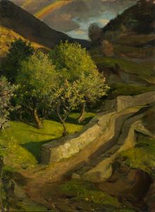MUS ITALO Chatillon (AO) 1892 - 1967 St.Vincent (AO) - Paesaggio con albero