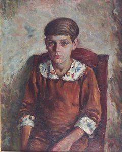 SALIETTI ALBERTO Ravenna 1892 - 1961 Chiavari (GE) - Ritratto di ragazzo seduto 1927