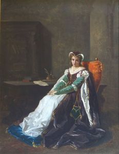 VINEA FRANCESCO Forl 1845 - 1902 Firenze - Dama nel castello 1874