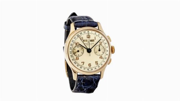 Breitling : Cronografo a due contatori  con triplo calendario  modello Dator  anni '50  - Asta Asta 148 - Gioielli e orologi - Associazione Nazionale - Case d'Asta italiane