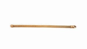 BRACCIALE - Peso gr 27 Lunghezza cm 19 in oro rosa composto da maglia tubolare a tessuto